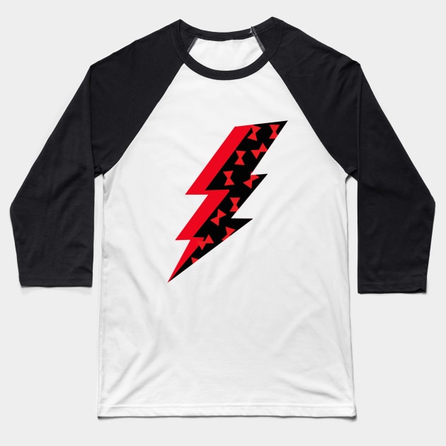 Black Widow Lightning Bolt Baseball T-Shirt by Sofieq
